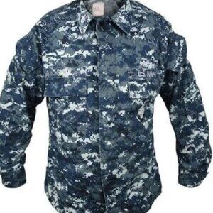 US Navy Working Blouse Vest Blueberry Blue Digital Camo USN Military The US Navy